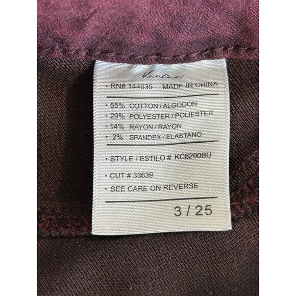 KanCan Mid Rise Coated Denim Ankle Skinny Jeans in Burgundy - Sz 3/25 - NWT - Picture 8 of 9